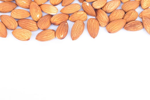 Almond nuts isolated on white background, stock photo