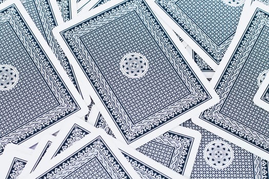 Blue deck of playing cards background, stock photo