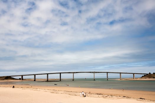 Bridge, Pont de Noirmoutier,  between mainland and a small island in France