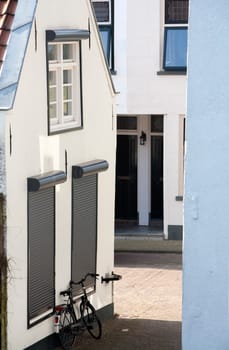 Rolling shutters on a small dutch house