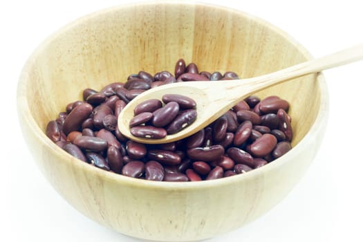 Red kidney bean isolated on white background, stock photo