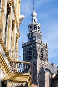 Clock tower of Gouda's Great or St. John's Church ( Sint-Janskerk).