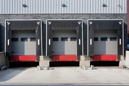 Warehouse loading dock without trucks