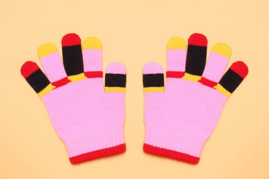 colorful child woolen gloves