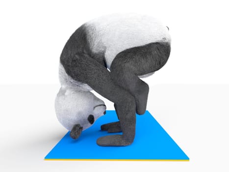 yogic asana posture on two hands upside down. legs located on elbows.