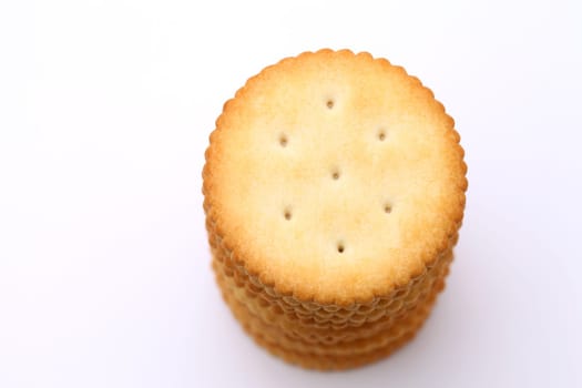round biscuits isolated on white background
