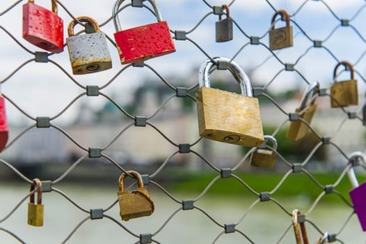 Love locks on a bridge