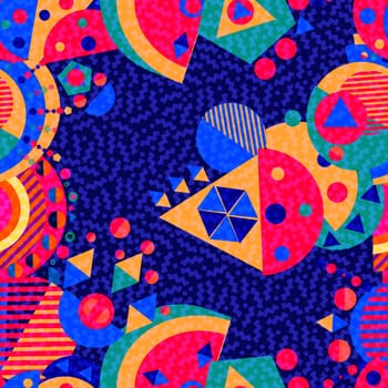 Seamless pattern background, abstract geometric shapes in multicolor modern style. EPS10 vector.