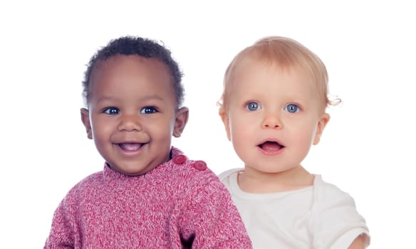 Couple of baby isolated on a white background