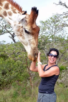 Self-portrait with giraffe
