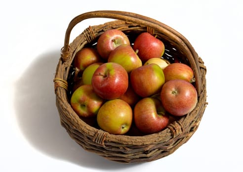 Basket of Apples on the white background