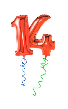 Red balloons with gift ribbon - number 14