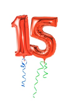 Red balloons with gift ribbon - number 15