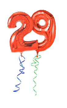 Red balloons with gift ribbon - number 29