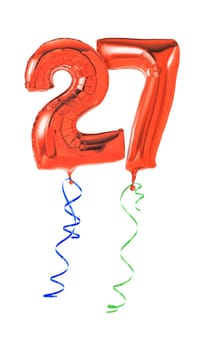 Red balloons with gift ribbon - number 27