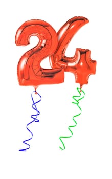 Red balloons with gift ribbon - number 24