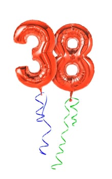 Red balloons with gift ribbon - number 38