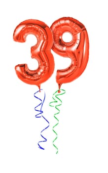 Red balloons with gift ribbon - number 39
