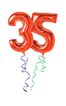 Red balloons with gift ribbon - number 35