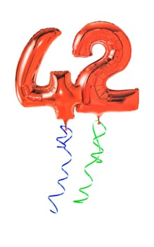 Red balloons with gift ribbon - number 42