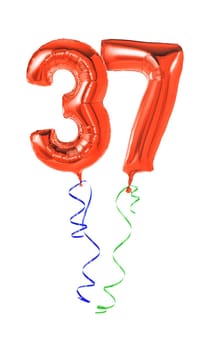 Red balloons with gift ribbon - number 37
