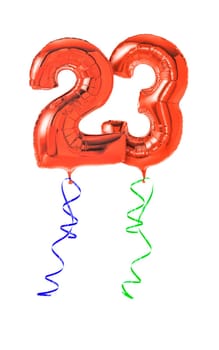 Red balloons with gift ribbon - number 23