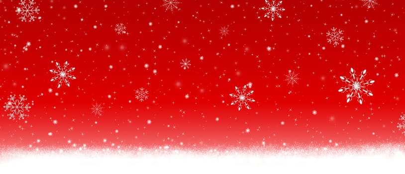 Red christmas card with abstract snowflakes