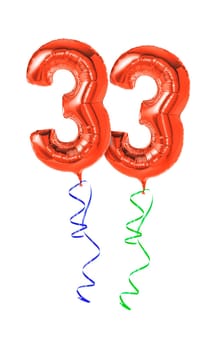 Red balloons with gift ribbon - number 33