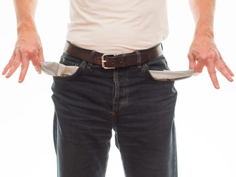 Man turns his pockets around