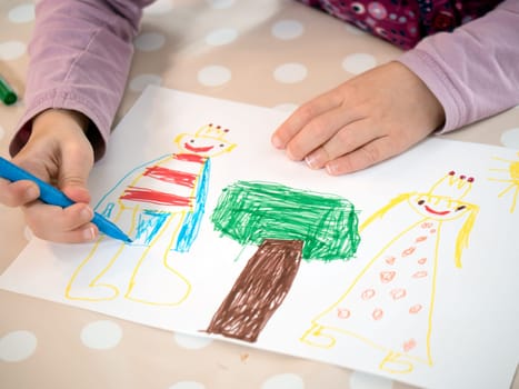 Child paints a picture