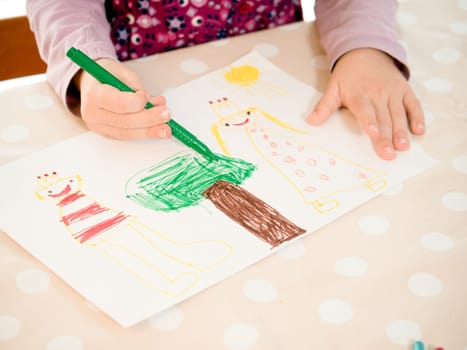 Child paints a picture