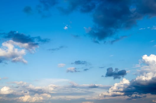 Blue sky background with a tiny clouds