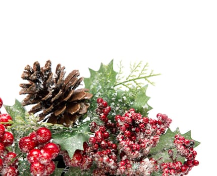 Christmas decorations isolated on white