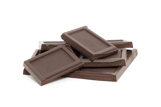 pieces of Chocolate isolated on white