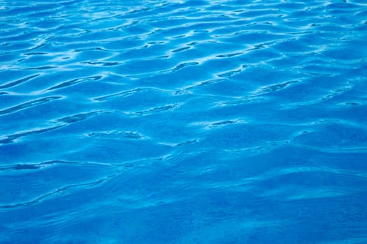 Blue water with sun reflections