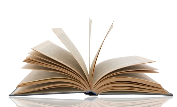 Open book isolated on white background