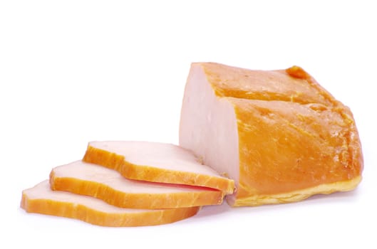 Smoked meat, isolated on a white background