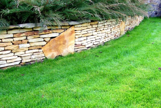 A path is in a beautiful garden