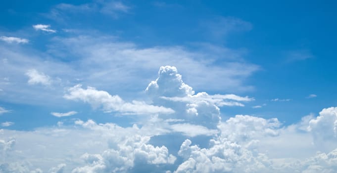 blue sky background with tiny clouds