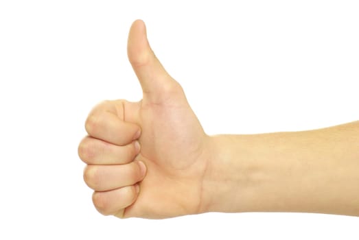 success hand sign isolated on white