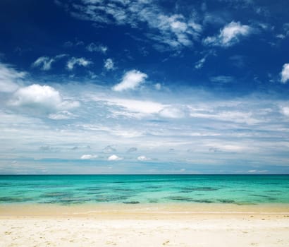 Blue sea and blue sky