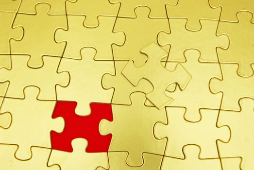 gold puzzle for background. business concept