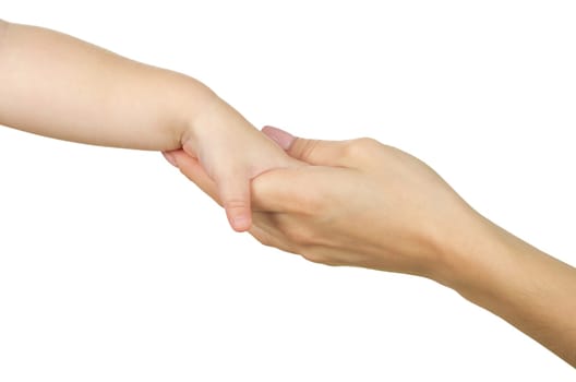 Baby hand holding mother hand