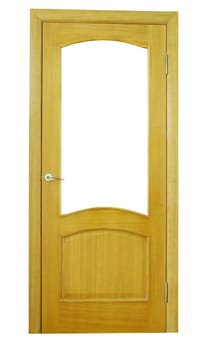 wooden door isolated on white
