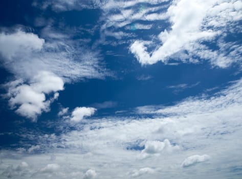 blue sky background with tiny clouds