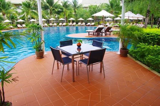 Tropical swimming pool in thailand