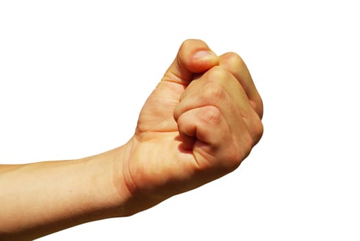 clenched fist in the white