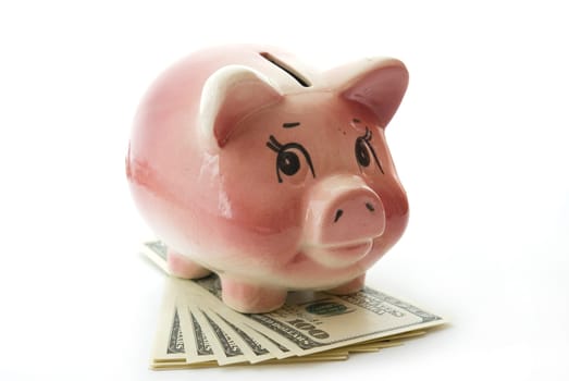 piggy bank on a  dollars