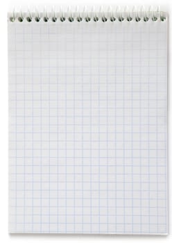 blank spiral notepad isolated on white
