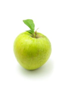 Ripe apple on a white background